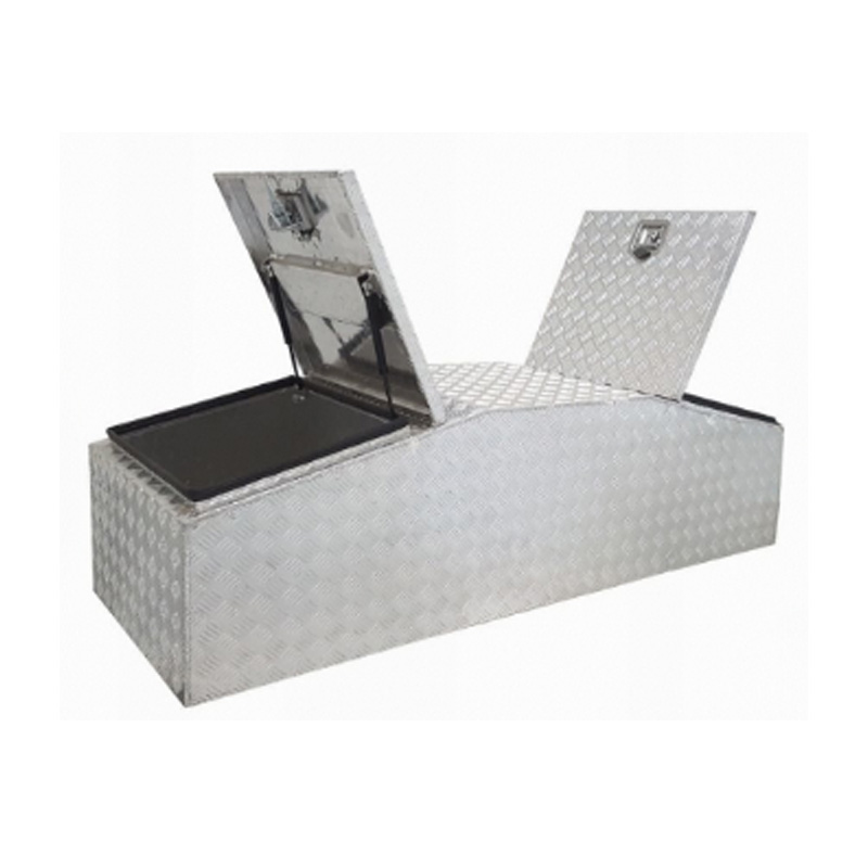 Caja de herramientas de aluminio de barra de trailer Gullwing 2 tapa