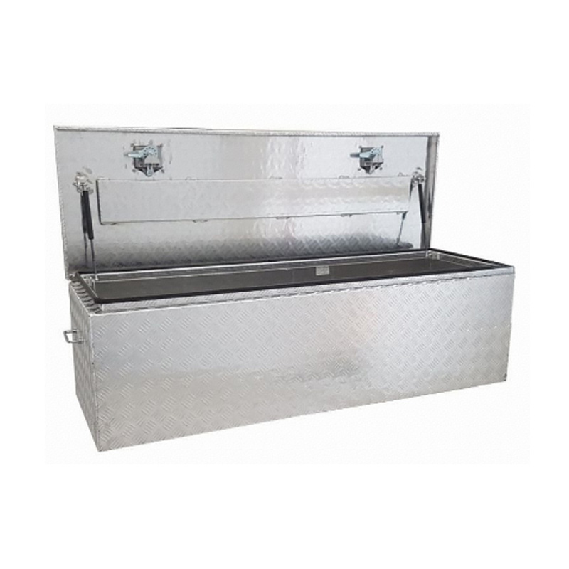 Caja de herramientas de aluminio de barra de trailer de apertura de apertura superior