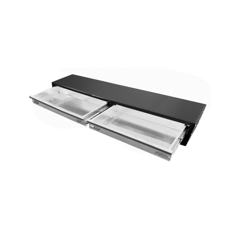 1920 x 440 x 230 mm Unidad de aluminio negro de 2 cajones para la caja de herramientas de caravana de la caja de herramientas de camiones Ute