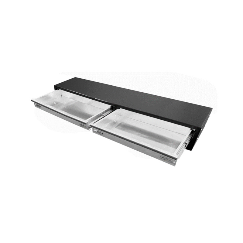 520 x 440 x 230 mm Unidad de 2 cajones de aluminio negro para la caja de herramientas de canopy de herramientas de camiones Ute