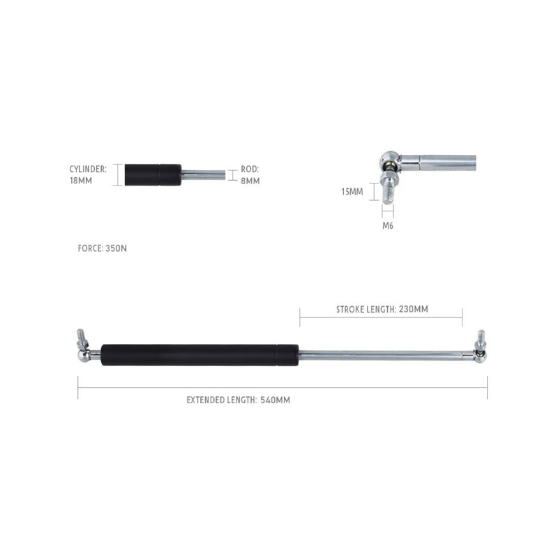 Strut de gas 230-540/350N GS230-540-350N