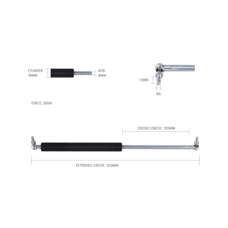 Strut de gas 120-320/300N GS120-320-300N
